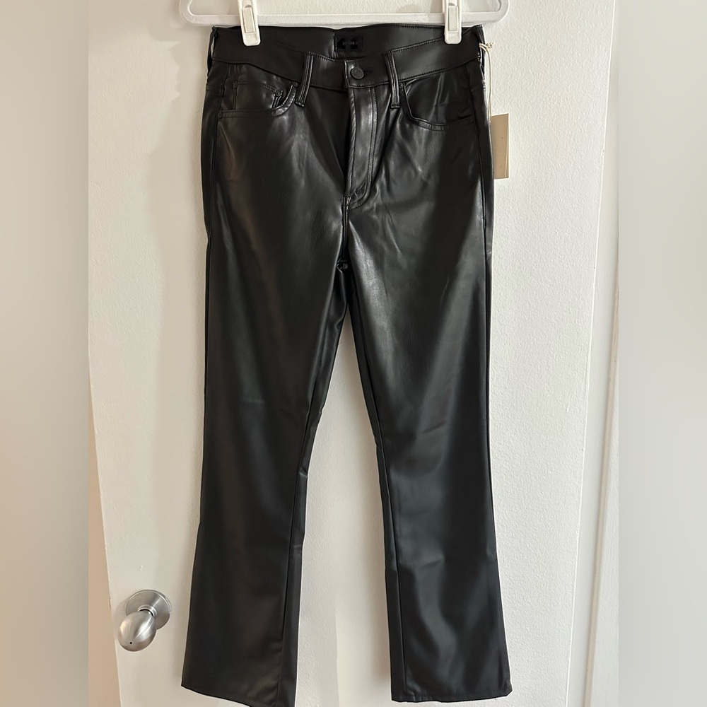 Mother Insider Flood Black Faux Leather pants - NWT